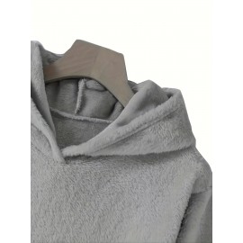 Cat Pattern Print Asymmetrical Loose Hoodie, Casual Printed Long Sleeve Hoodie, Women's Clothing