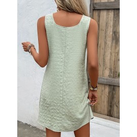Loose Mini Tank Dress, Sleeveless Casual Dress For Summer & Spring, Women's Clothing