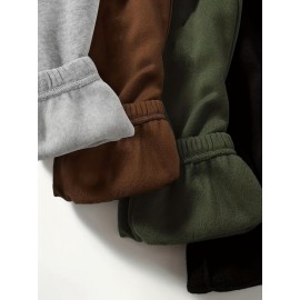 Solid Jogger Pants 4 Pack, Casual Elastic Waist Sporty Pants, Women's Clothing